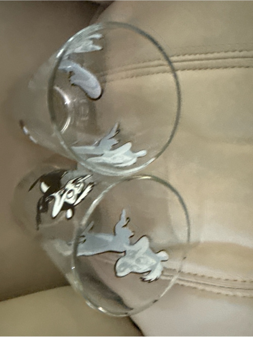 Pepe Le Pew Cartoon Glasses - Black & White Set of 2 Pepsi 1973 glasses - Picture 6 of 6